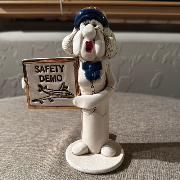 Tweeples World Flight Attendant White and Blue Safety Demo Figurine - MINT 6” - Picture 1 of 5